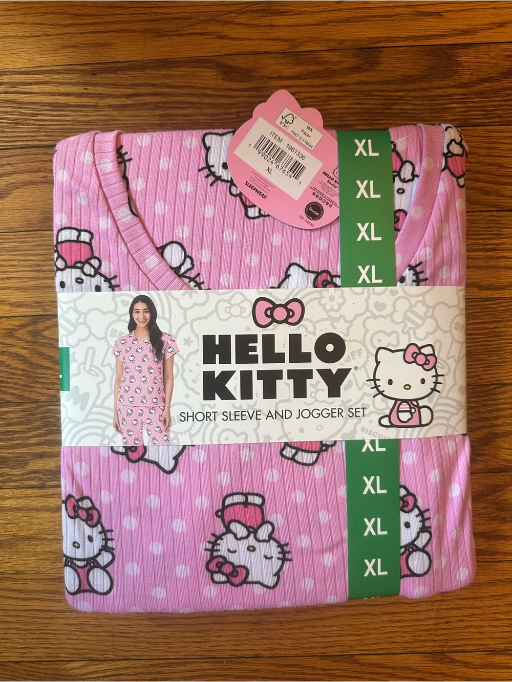 Hello Kitty Pink Short Sleeve & Jogger Pajama Set